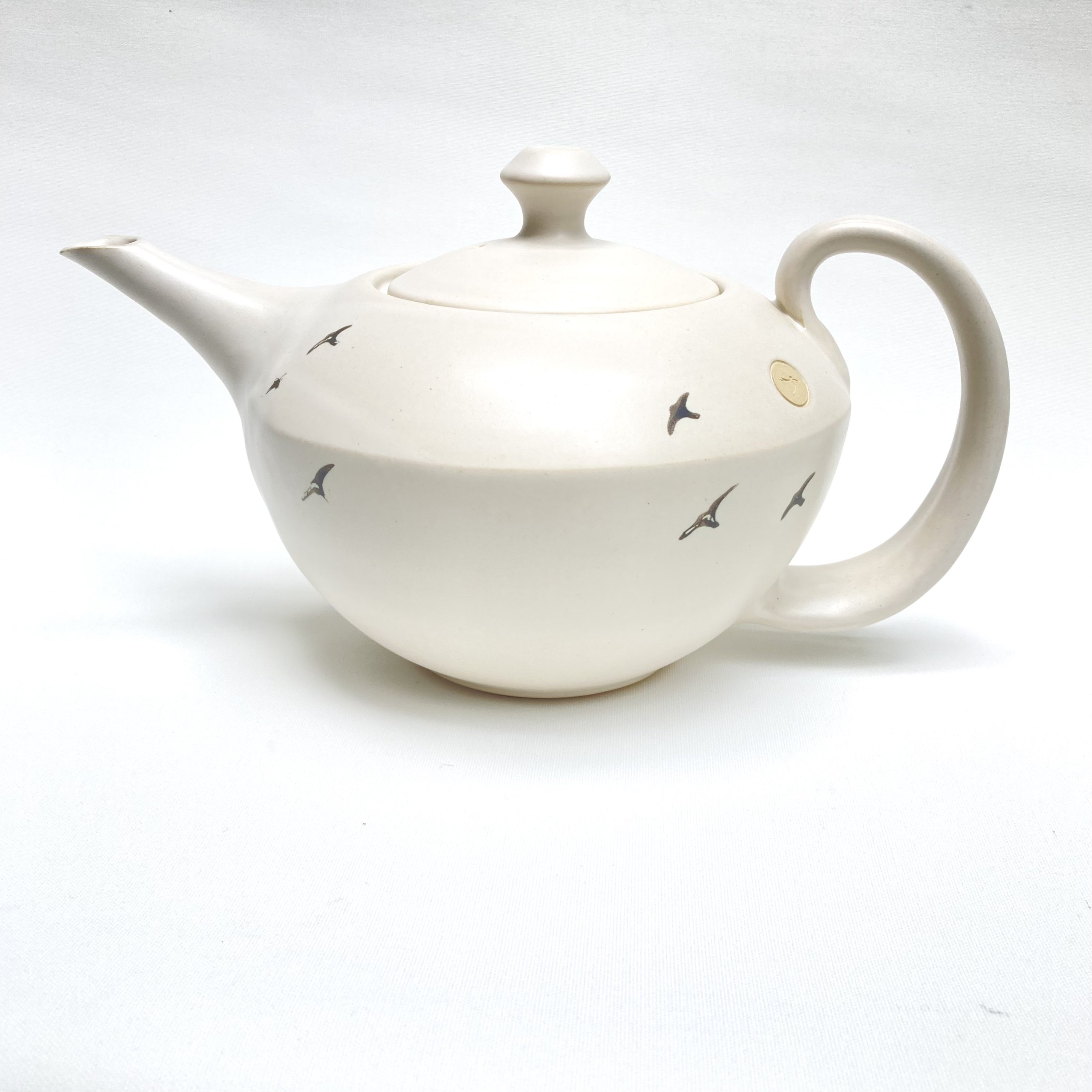 Kanne Kollektion loop Matte weiße Glasur mit Schwalben